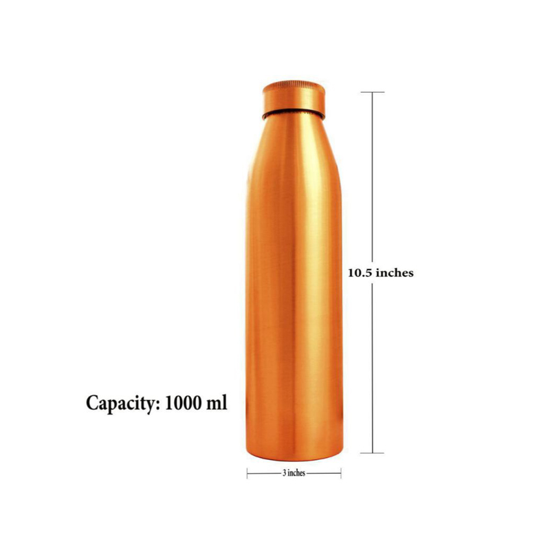 Copper World S First Seam Less Copper Water Bottle Copper Bottles For Water 1 Liter 100 Pure Copper Water Bottles 1 Litre Best Leak Proof Copper Bottles 1 Litre 1000 Ml