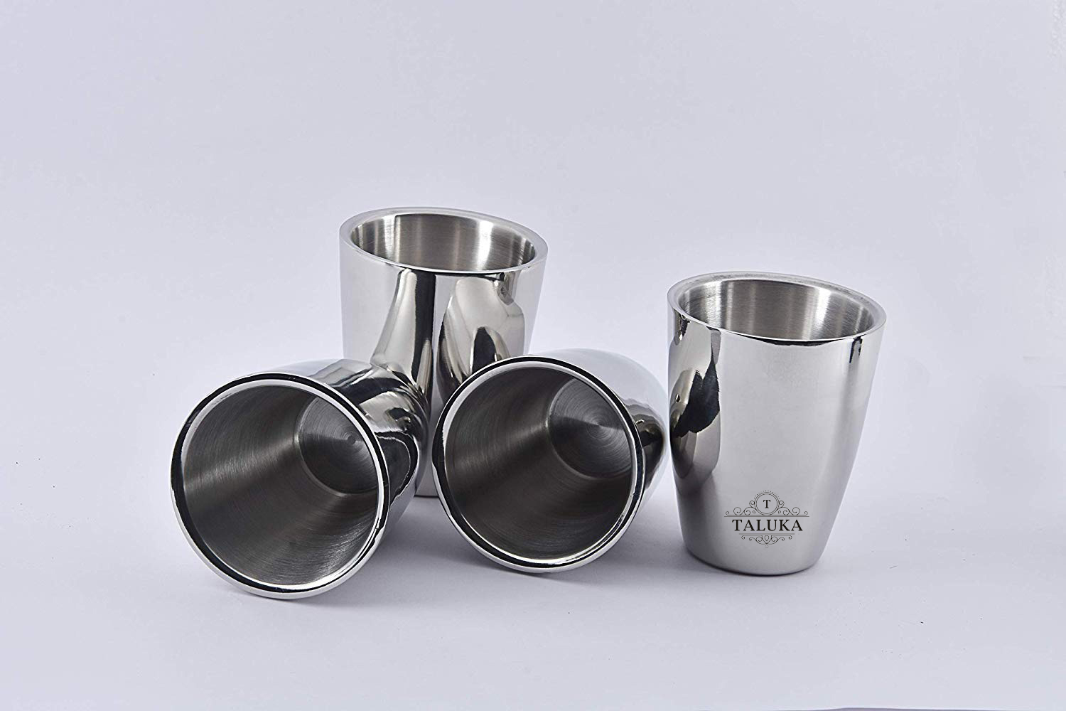 Taluka Stainless Steel Double Wall Insulated 300 ML Drinkware Glass Home Hotel Restaurant Tableware