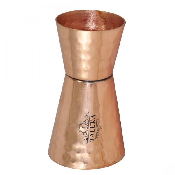 Copper Plated Hammered Jigger Shots Double Side Peg Measure 30 Ml &amp; 60 Ml
