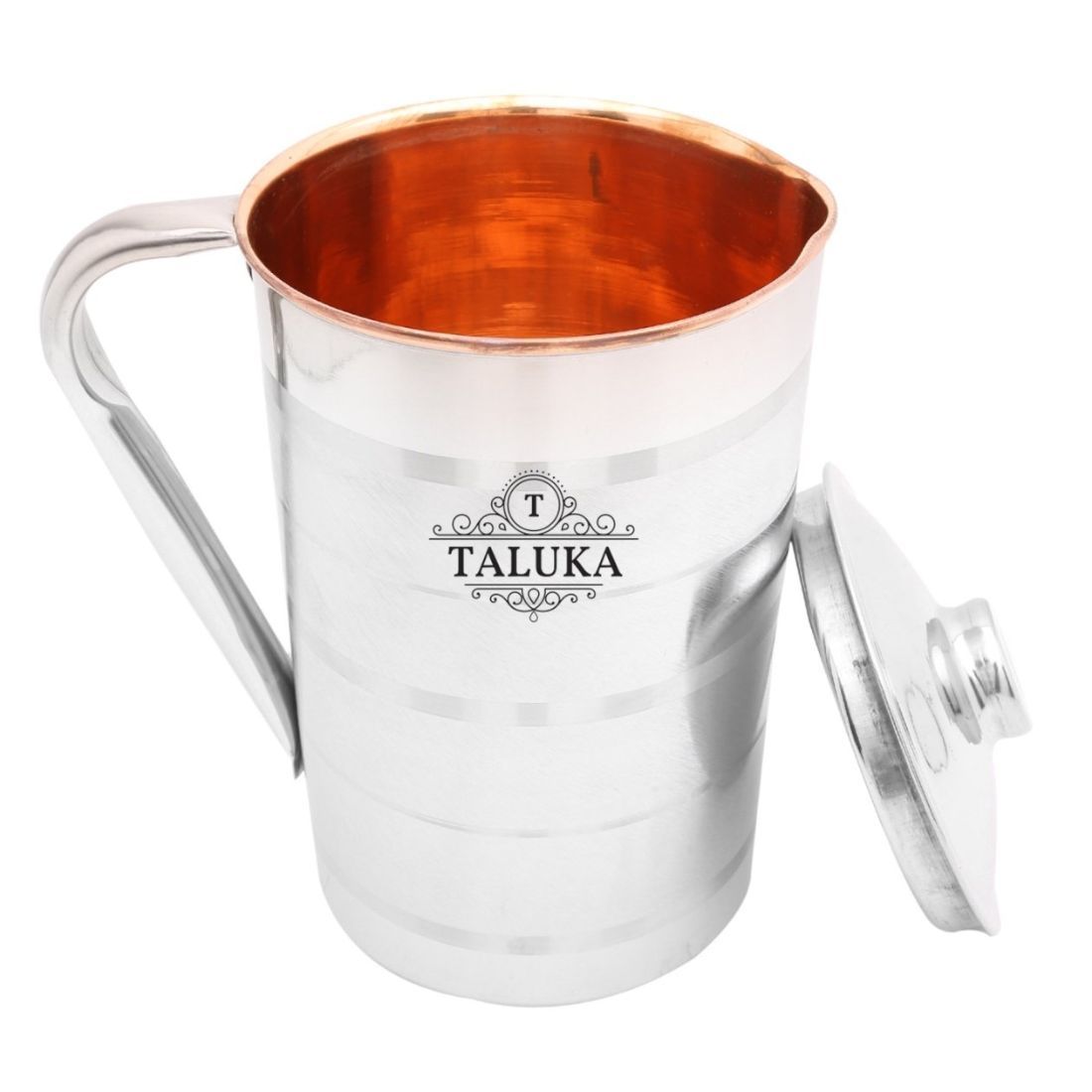 Stainless Steel Copper Jug 2000 ML For Drinking Water With 1 PC Steel Bottle Water Storage