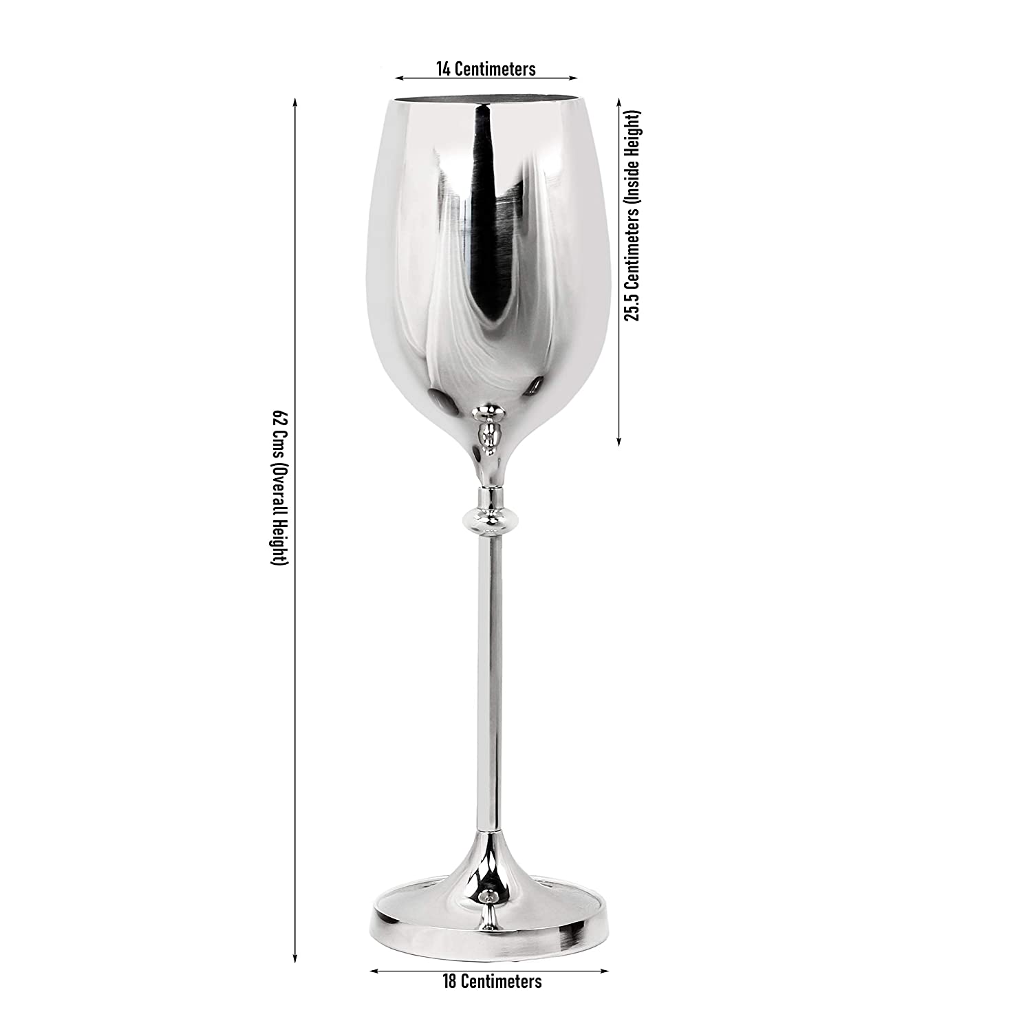 Taluka Premium Champagne Glass Shape Aluminium Free Standing Nickel Plated Wine Chiller Cellar with Ice Bucket Large | Kitchen & Bar Wares