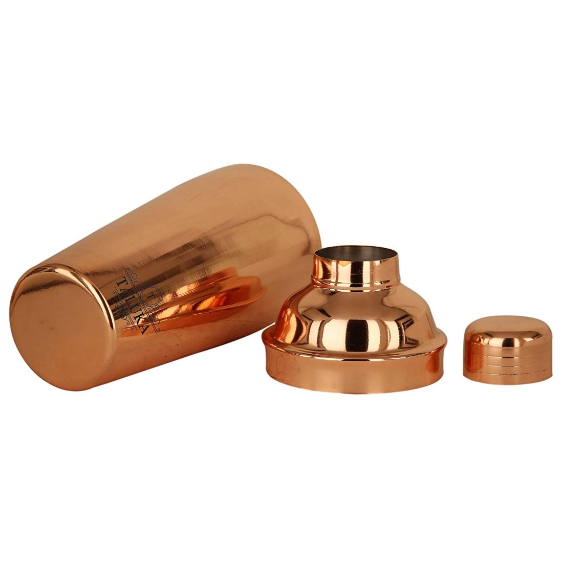 Copper Polish Steel Cocktail Wine Shaker 750 ML - Mixing & Serving Wine Cocktail Bottle with Double Side Peg Measure & Drink Measuring Bar Tool 30/60Ml