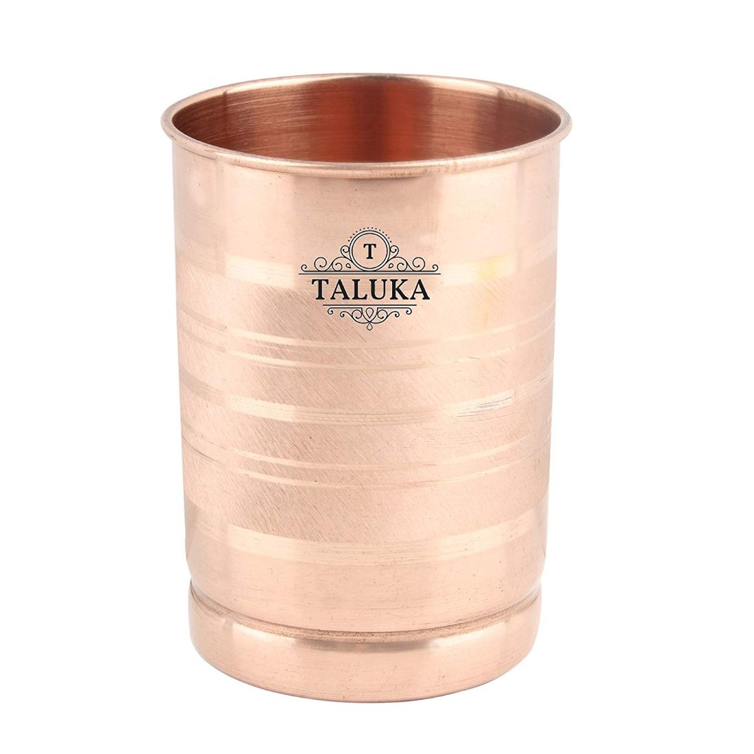 Copper Hammered Joint Free Water Bottle 1000 ML Set with 1 PC Glass Tumbler 300 ML-for Storage Drinkware