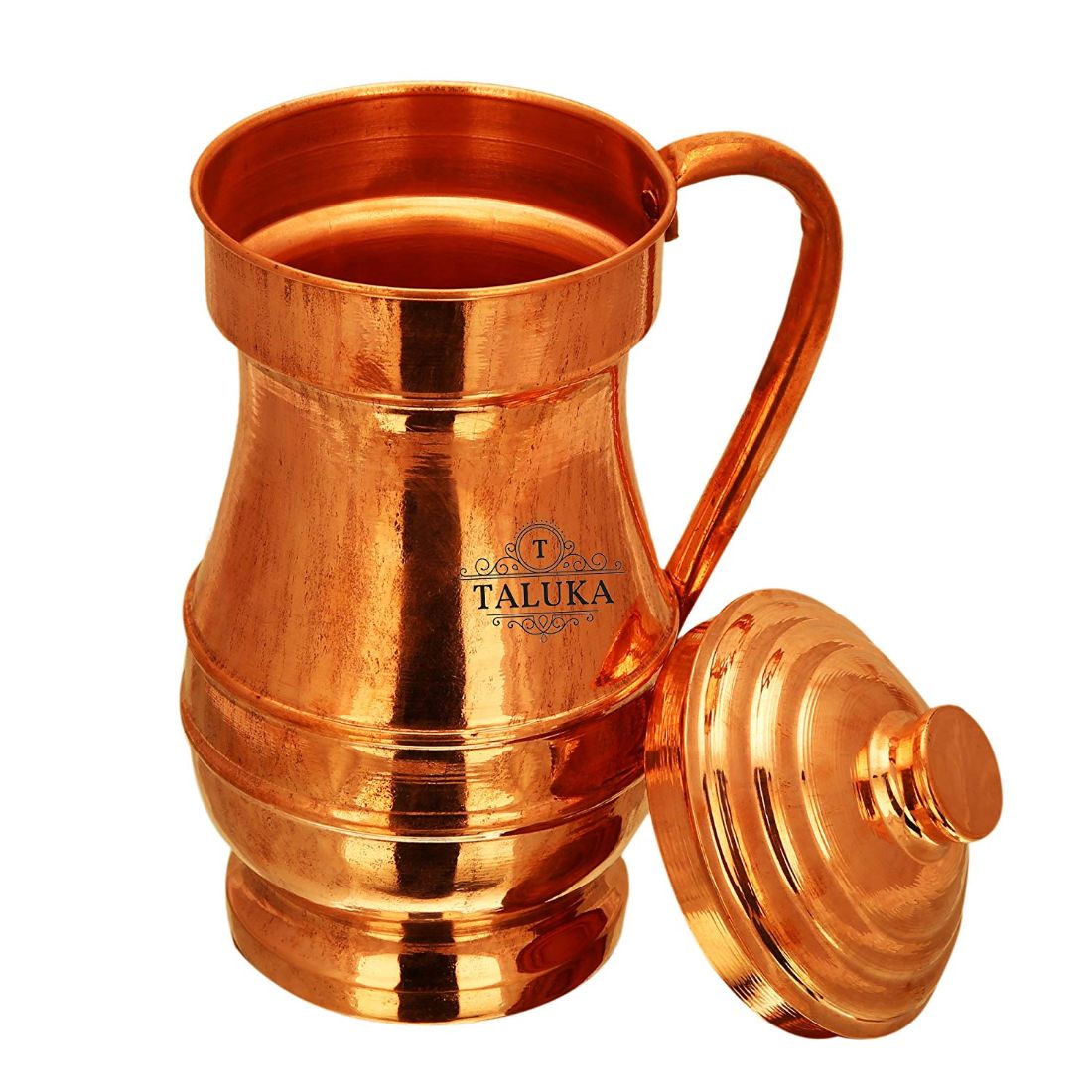 Handmade Pure Copper Jug Water Pitcher 1500 ml with 1 PC Copper Glass Cup 300 ML Water Storage Serving Drinking Water
