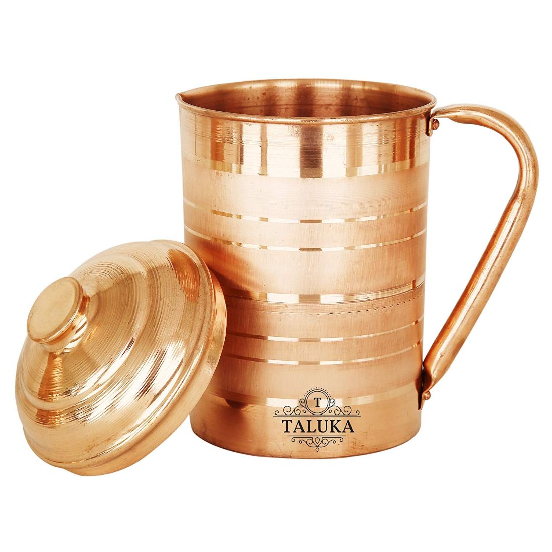 Handmade Copper Water Jug Pitcher 1700 ML With 1 PC Copper Glass Cup Water Storage Serving Drinking Water 300 ML