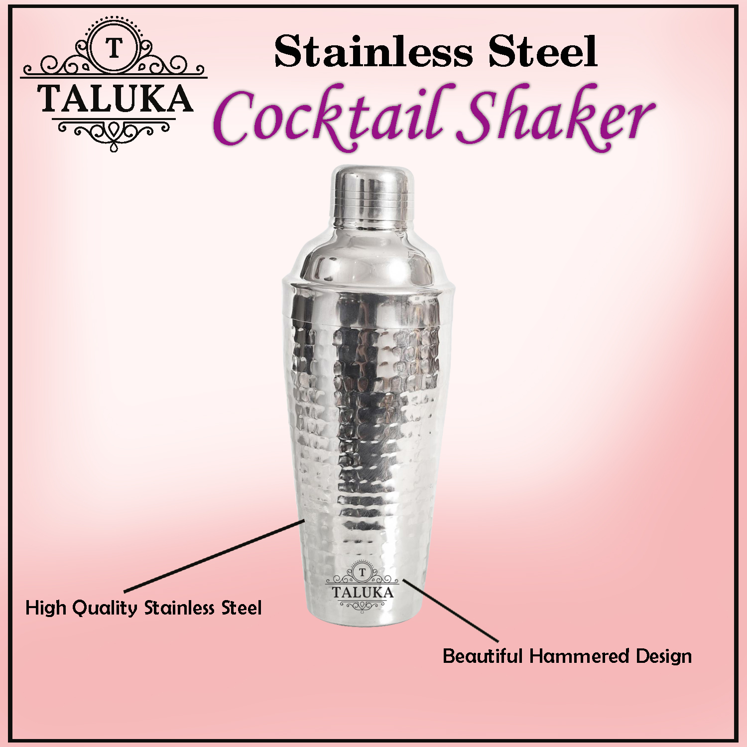 Download Stainless Steel Hammered Cocktail Shaker, Mock Tail Shaker, Drink Mixer Use for Drink Mixer, Bar ...