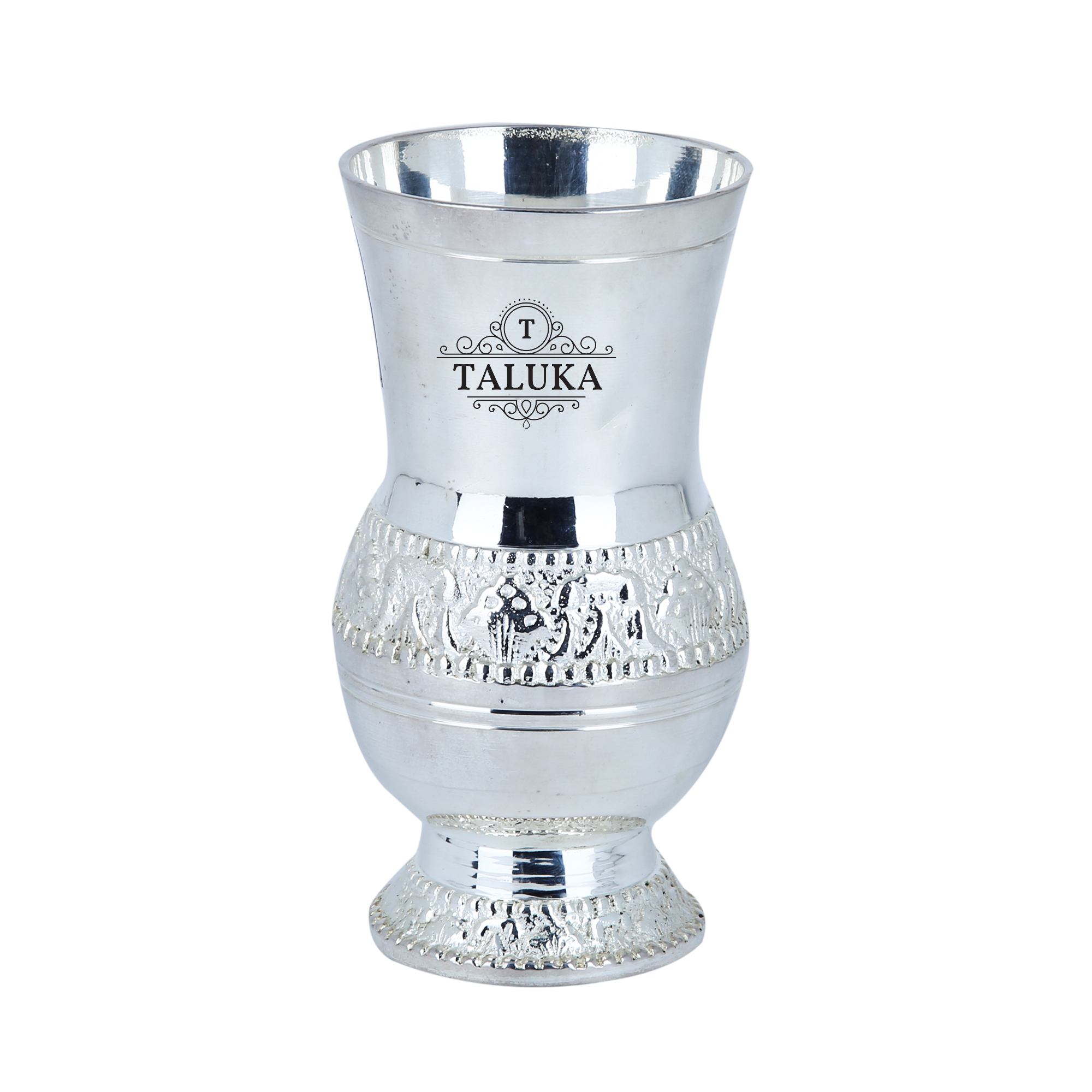 Brass Silver Plated Water Glass Tumbler Cup 300 ML For Drinking Serving
