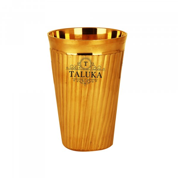 Brass Straight Lining Water Glass Tumbler Cup For Drinking