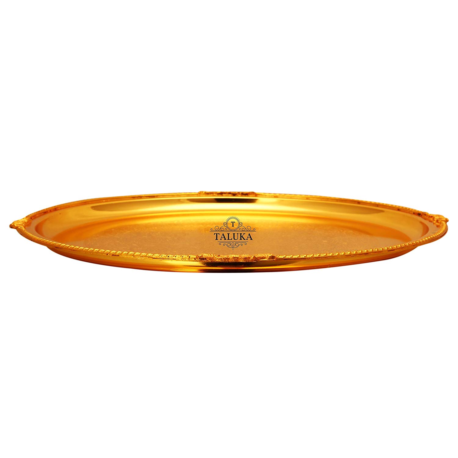 Brass Tray Serving Tray / Plate / Charger Round shape Elegant Royal Look