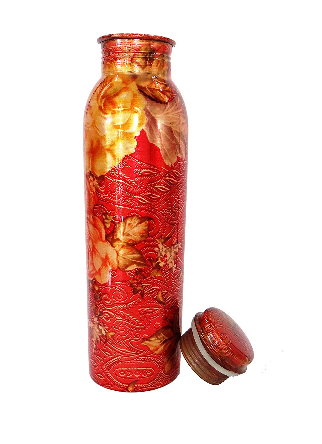 Copper Digital Printed Joint Free Drinking Water Bottle 1000 ML