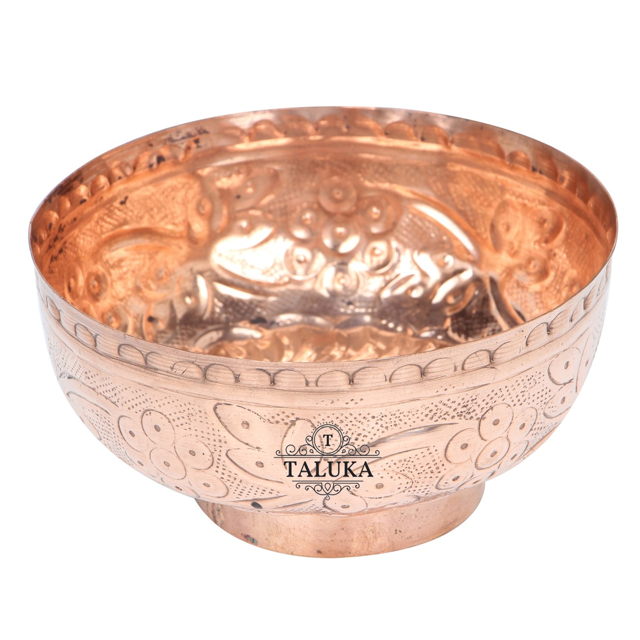 Copper Embossed Design Serving Desert Bowl For Tableware Restaurant Home Hotel