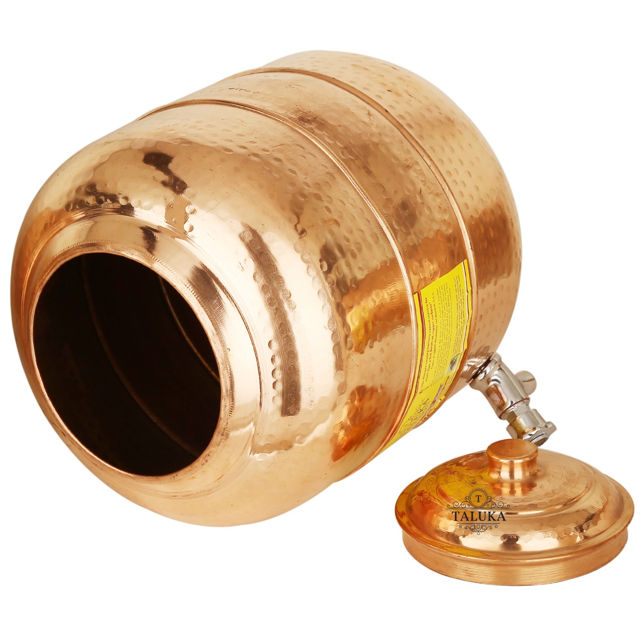 Copper Hammer Water Pot Tank Dispenser 6 Liter With 350 ML Glass 1 PC Dinkware