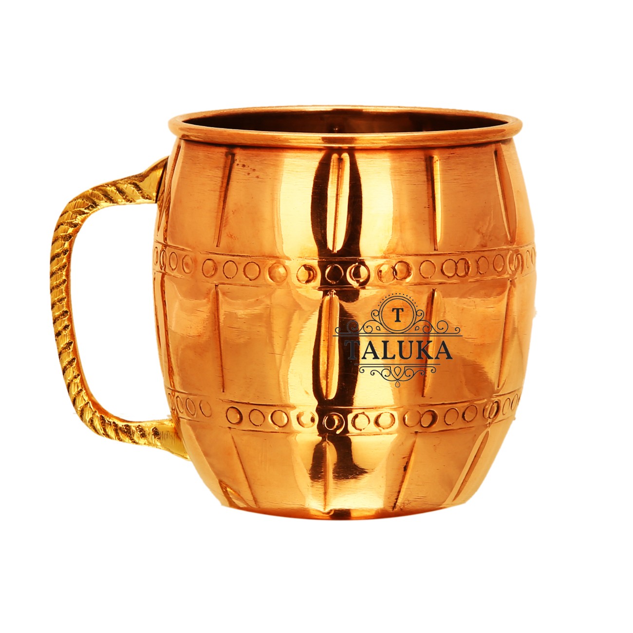 Copper Hammered 530 ML Moscow Mule Mug With Brass Handle For Bar Ware Restaurant Home