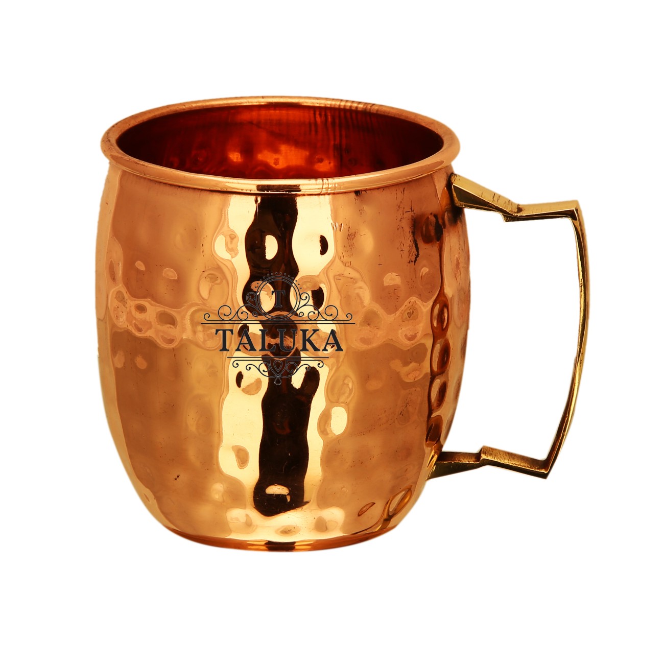 Copper Hammered Moscow Mule Mug With Brass Handle Wine Beer Cup For Bar Ware