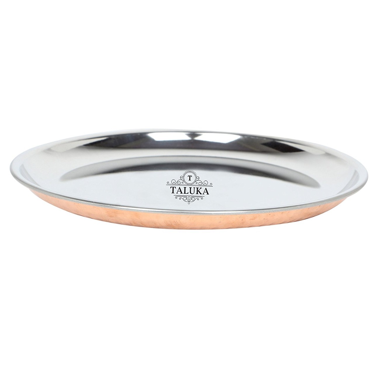Copper Steel Serving Round Rice Plate For Tableware