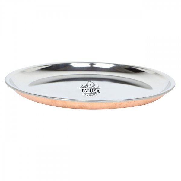 Copper Steel Serving Round Rice Plate For Tableware