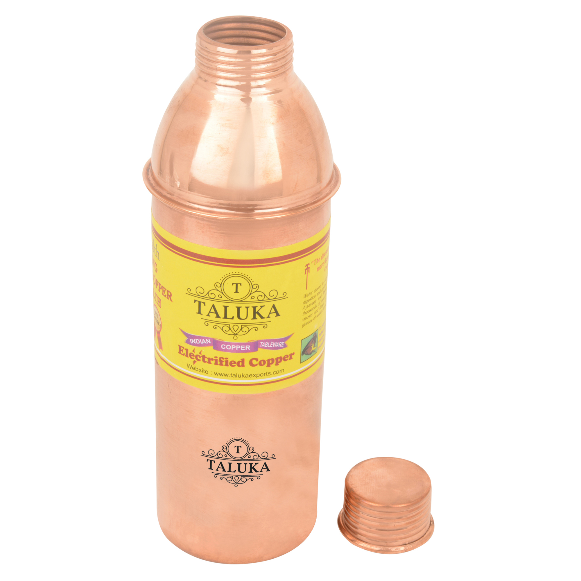 Copper Water Bottle 800 ML Drinking Water Storage For Health Benefits