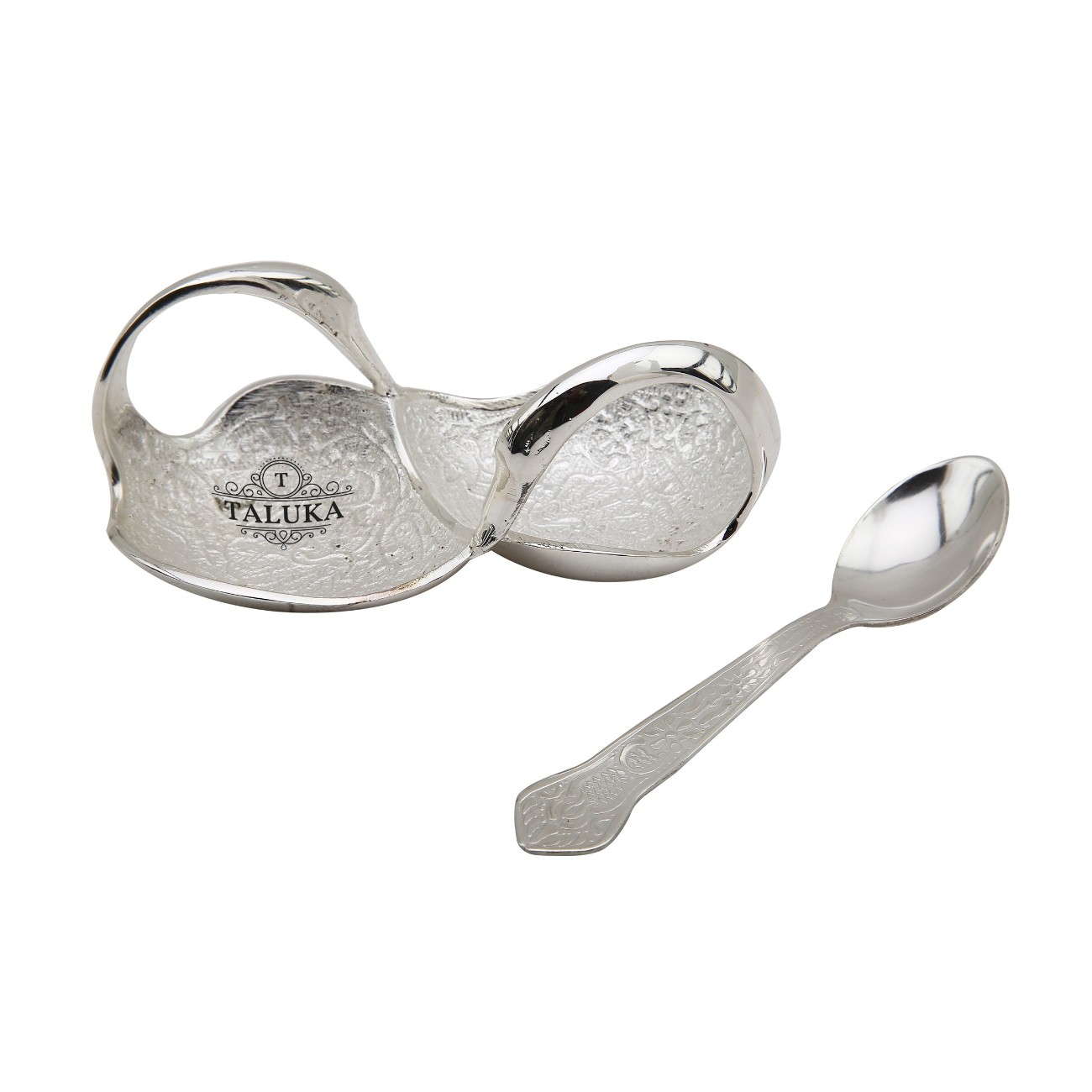 Decorative Silver Plated Duck Shape Mouth freshener Bowl 1 Spoon with Gift Box