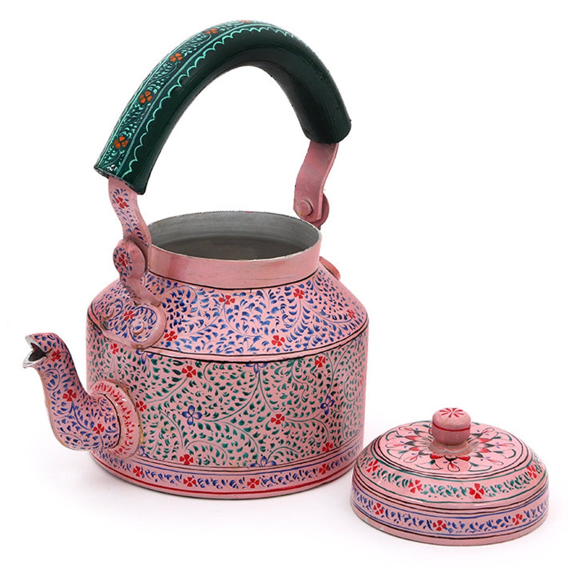 Antique Hand painted tea kettle Interior Design : PINK  Chai Kettle, Traditional Indian tea kettle, Tea brewer, Gift for tea lovers