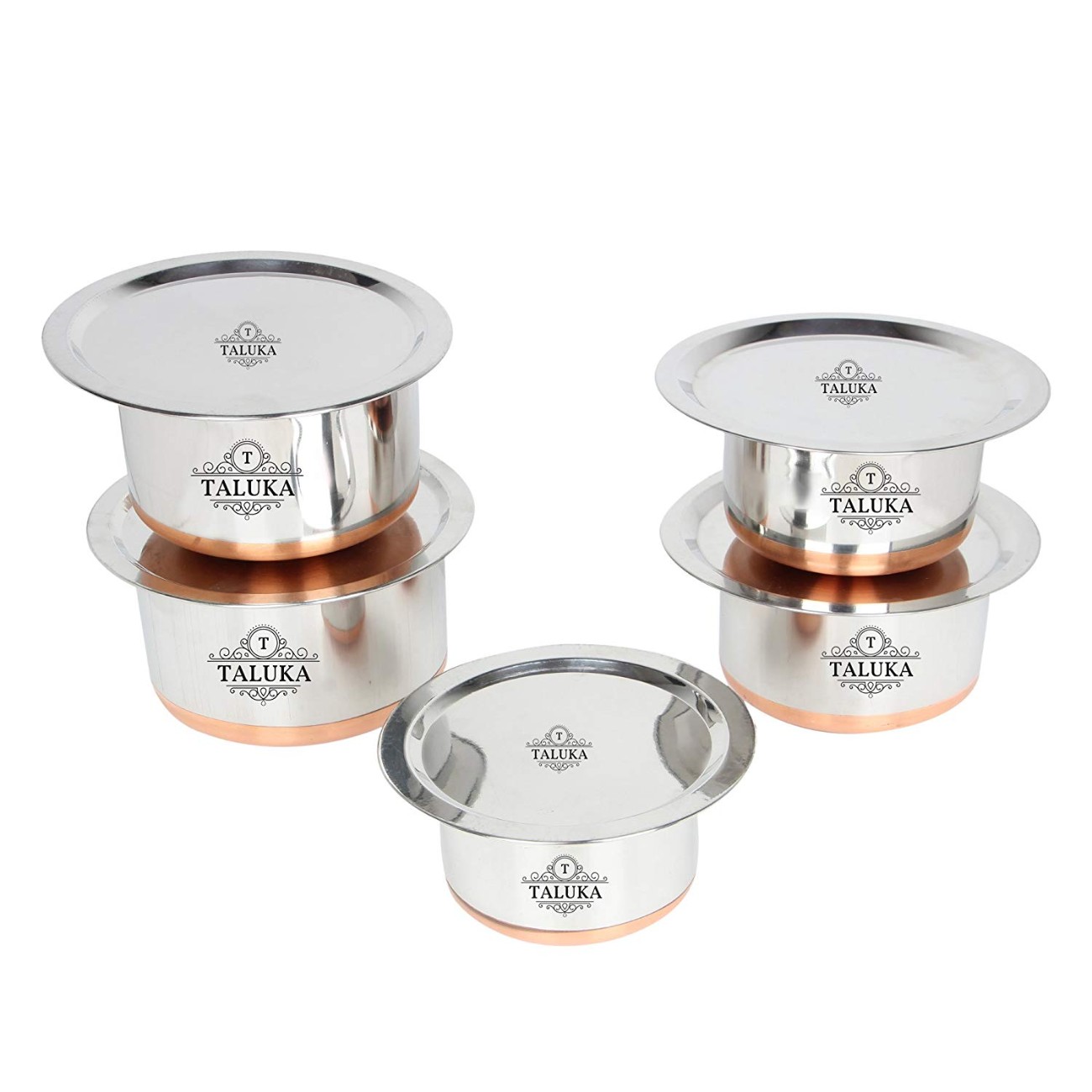 Stainless Steel Copper Bottom Tope Topia / Patila Bhaguna Cooking Set