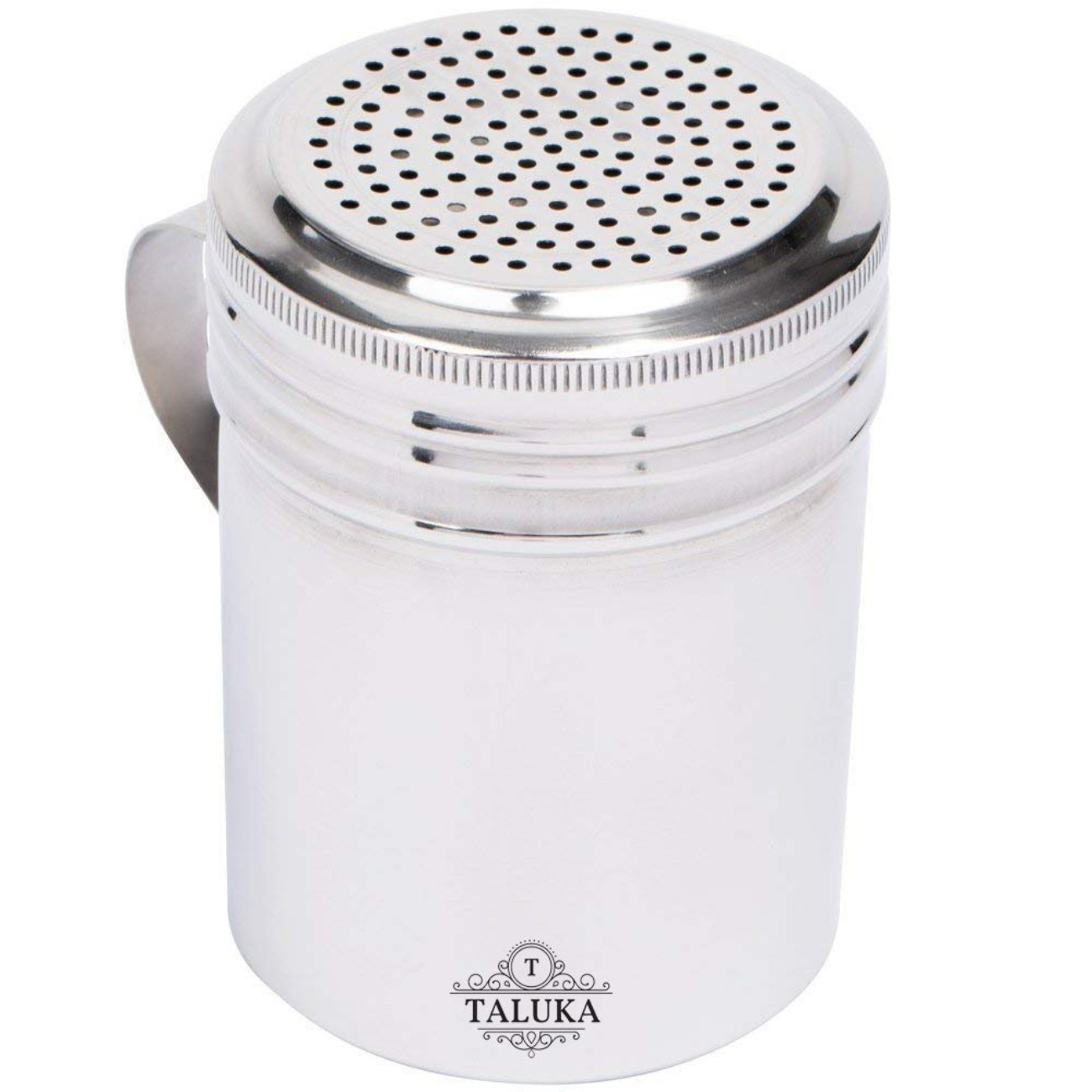 Stainless Steel Dredge Salt Sugar Coffee Cocoa Shaker with Fine-Mesh Lid