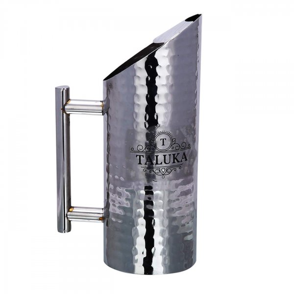 Stainless Steel Hammered Jug Pitcher With Pipe Handle For Drinking Storage 1500 ML