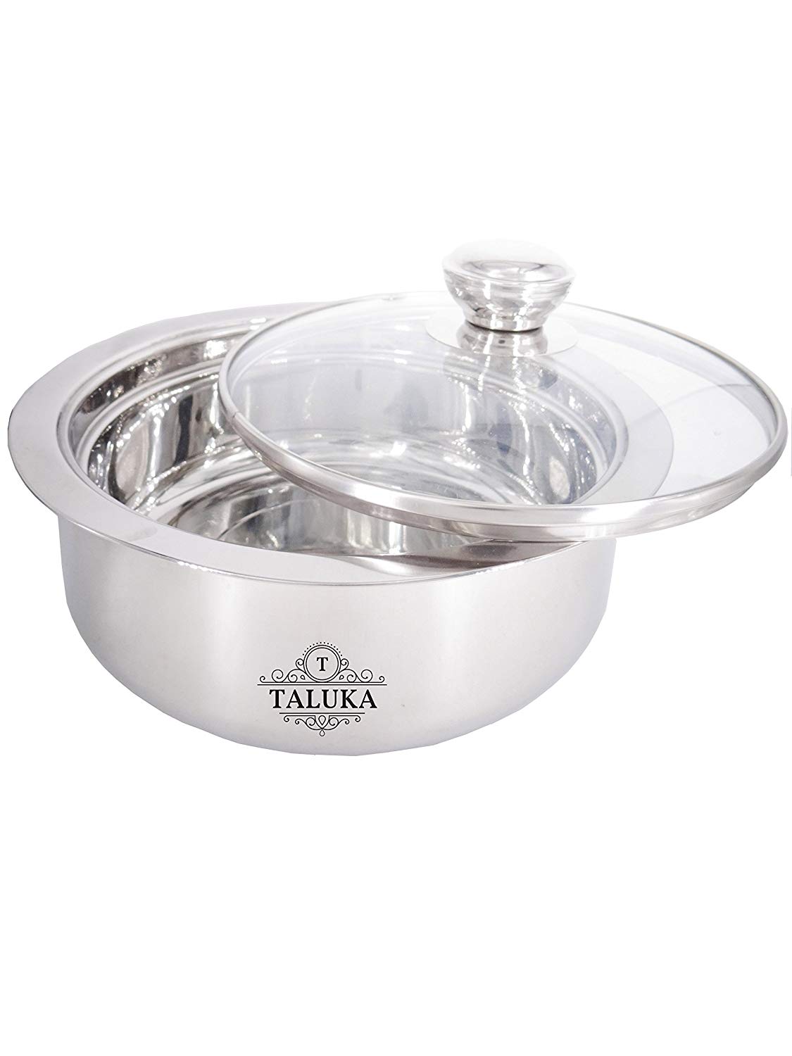 Stainless Steel Insulated Chapati Casserole Box With Glass Lid Serving Casserole