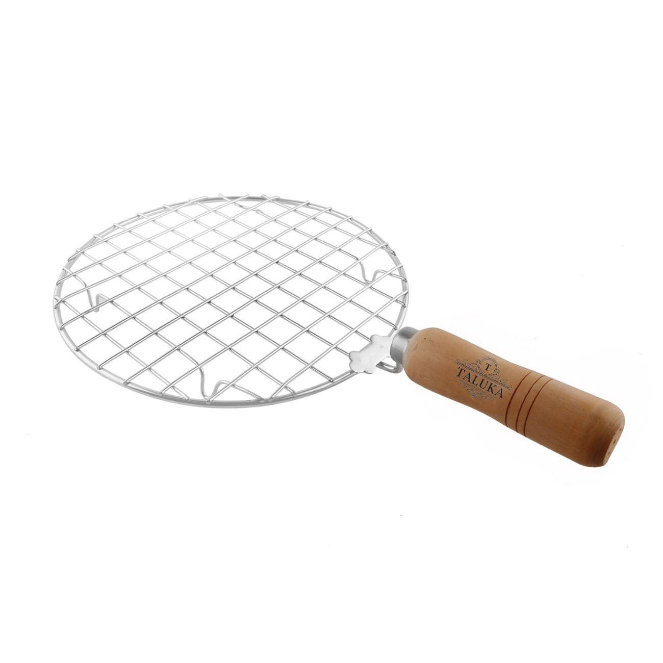 Stainless Steel Made Round Papad Jali Papad Maker Wooden Handle