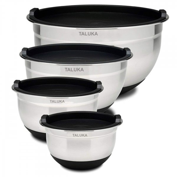 Stainless Steel Non-Slip Mixing Bowls with Lids Anti Slip Bottom Bowl