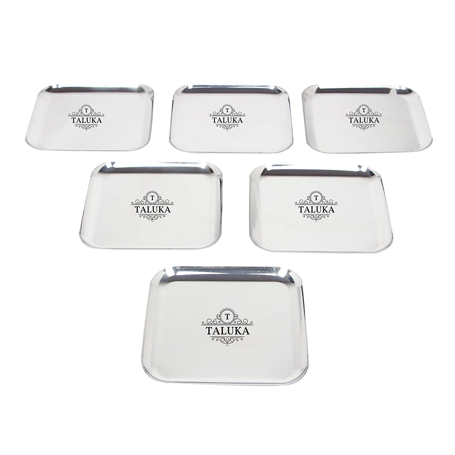 Stainless Steel Sqaure Dinner Serving Plate For Restaurant Hotel Home KItchen Ware
