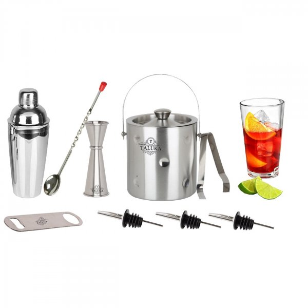 Stainless Steel Wine and Cocktail Bar Set 11 Piece Combination Bar Tools Set