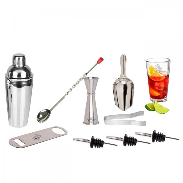 Stainless Steel Wine and Cocktail Bar Set 9 Piece Combination Bar Set