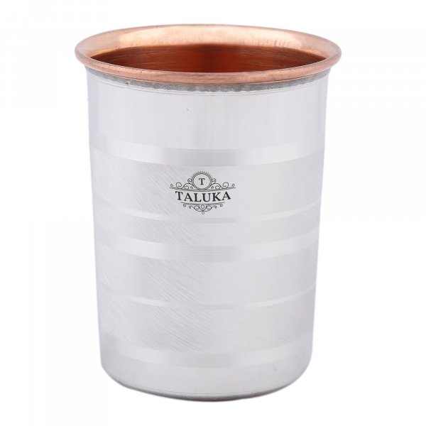 Steel Copper Luxury Glass Tumbler Drinking Water Health Benefits 300 ML