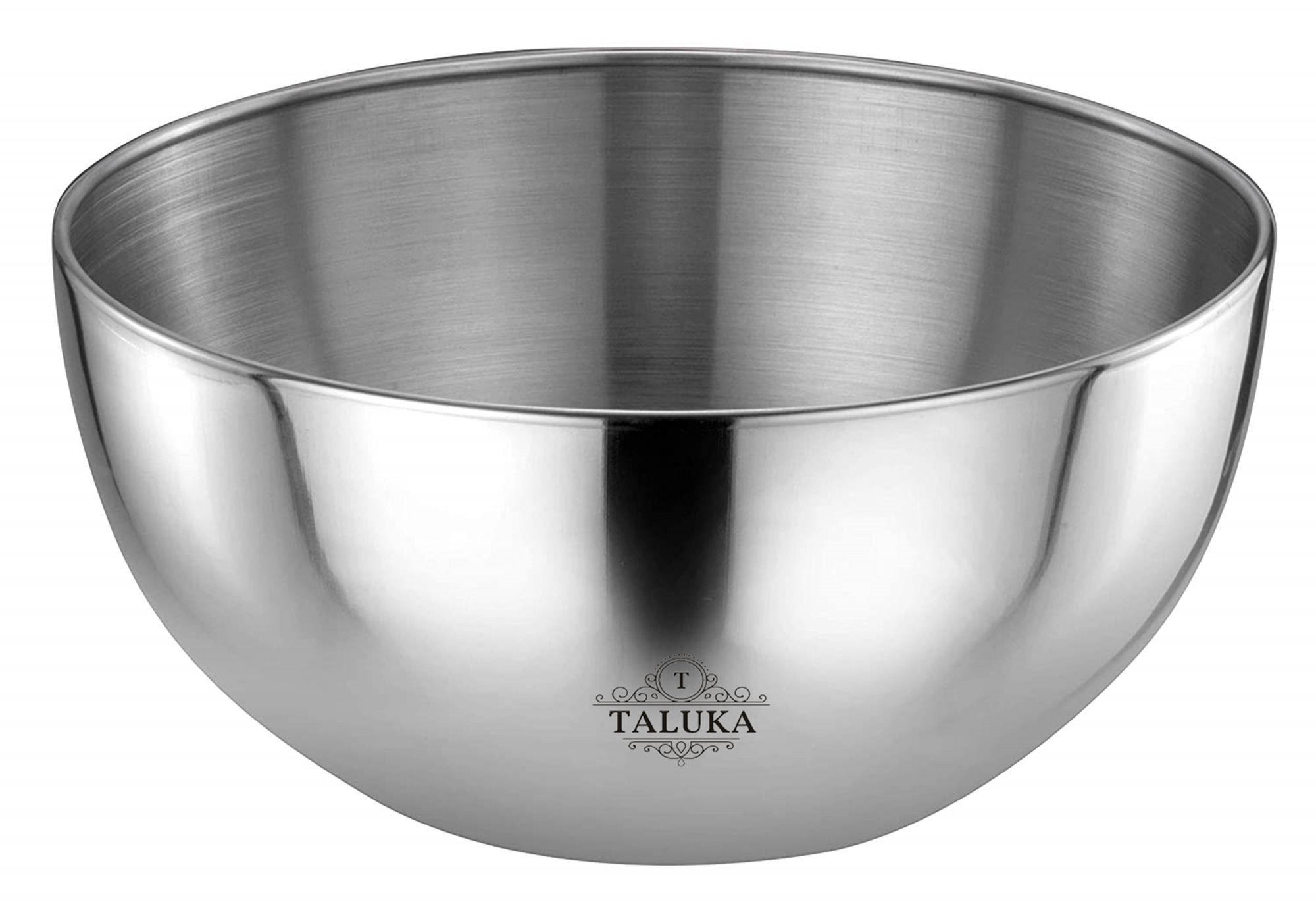 Taluka Stainless Steel Round Double Wall Mirror Polish Serving Bowls with Designer Knob Lid, 17Cm, Silver