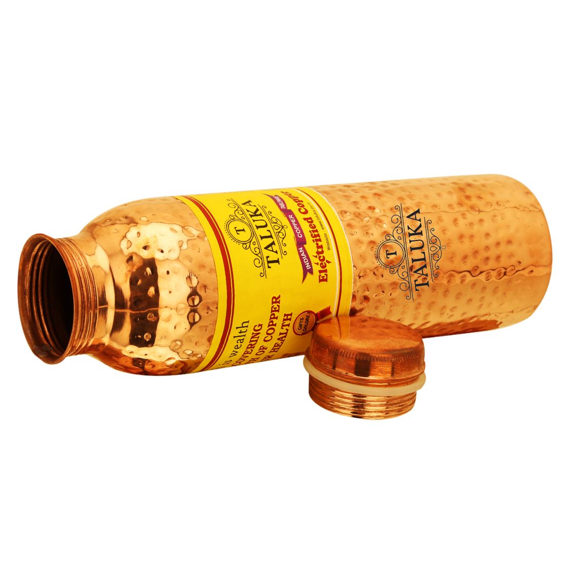 Copper Hammered Leak Proof Joint Free Water Bottle 1000 ML 1 PC, 1 PC Copper Brass Lid Jug  2000 ML - Storage water
