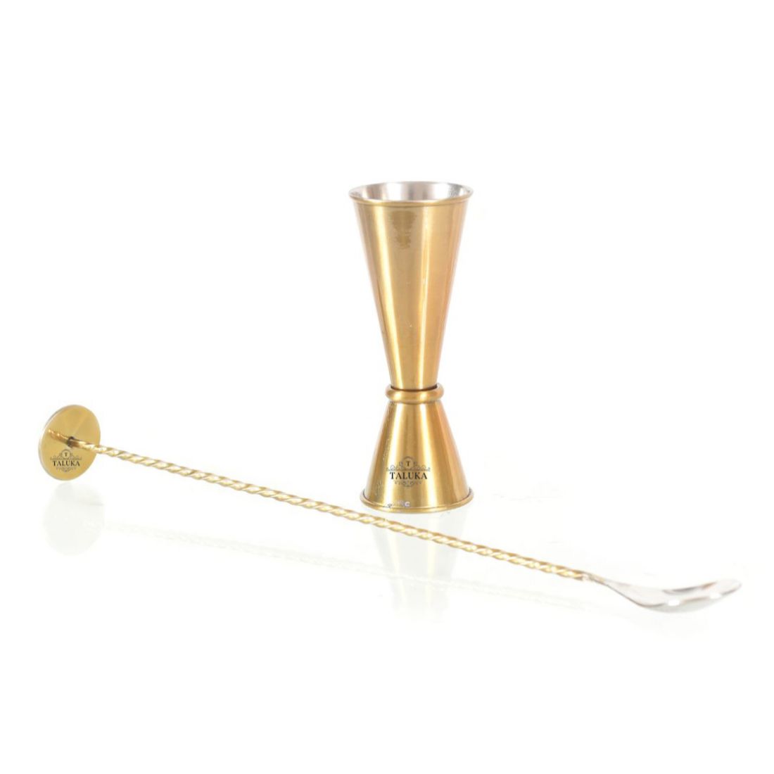 Stainless Steel Gold Plated 6 Pcs Bar Set | Cocktail Shaker 750 ml | Ice Bucket Double Wall 1500 ML | Peg Measure | Wine Cooler | Bar Spoon | Serving Tray for Bar Home Hotel Restaurant