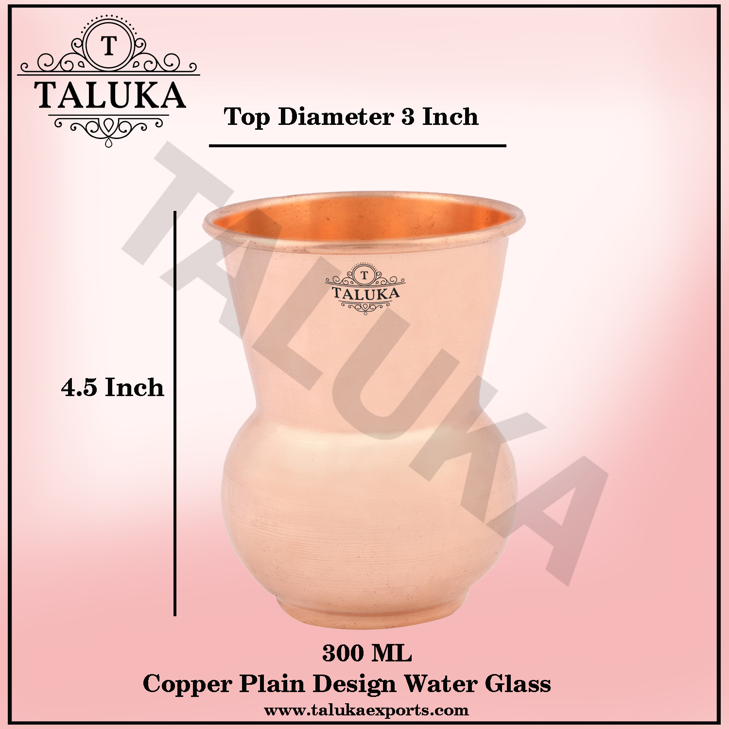 Handmade Copper Plain Glass Cup/Tumbler